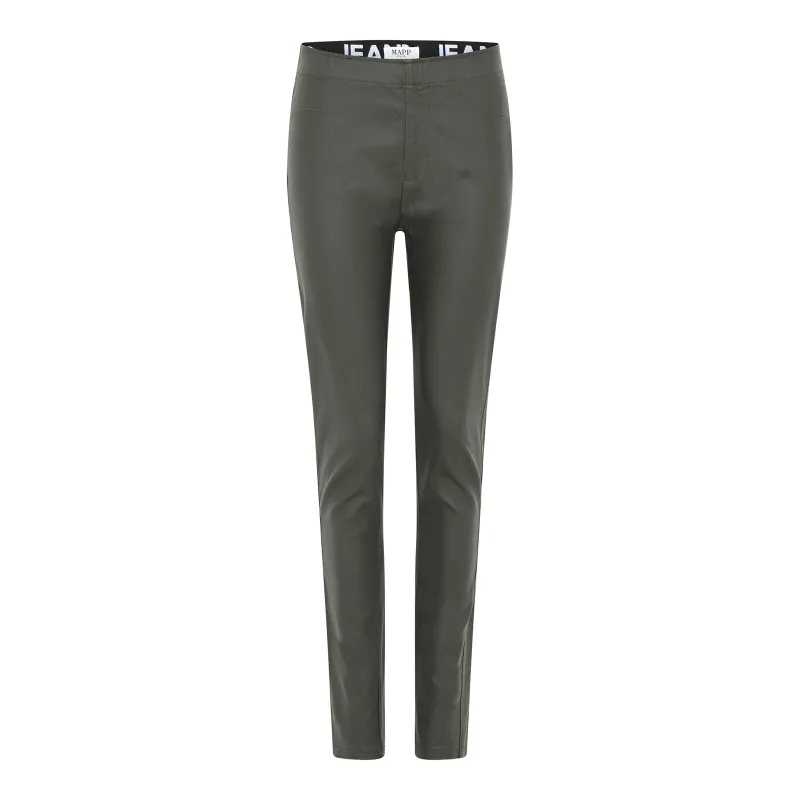 MAPP JEANS - Aleia Legging Coated - Flaskegrønn