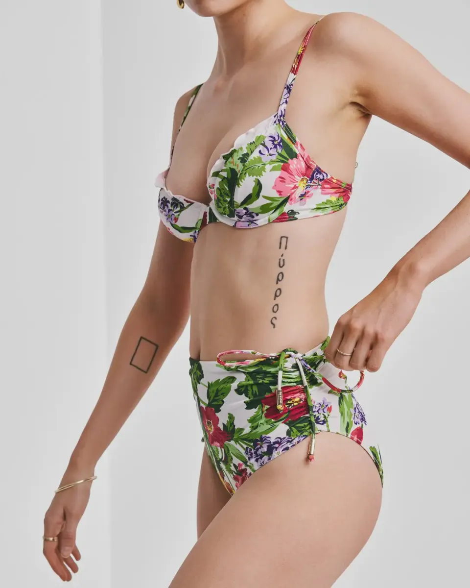 BYTIMO - High-Waisted Bikini Bottom - Daylight Bloom