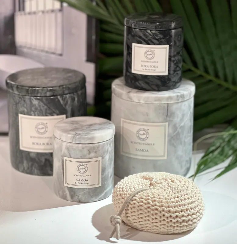 Bruka Design - Duftlys Grey Stone L, Samoa