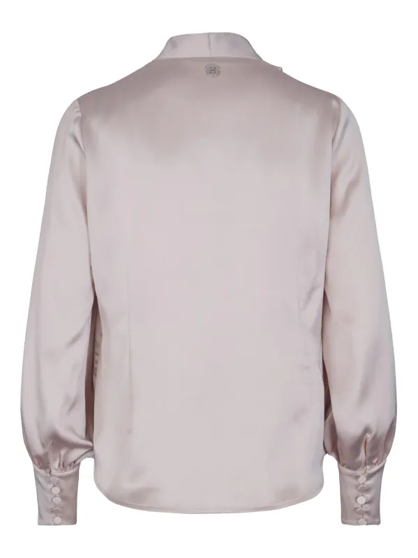 HAUST - CLASSIC V-NECK BLOUSE - CHAMPAGNEFARGET