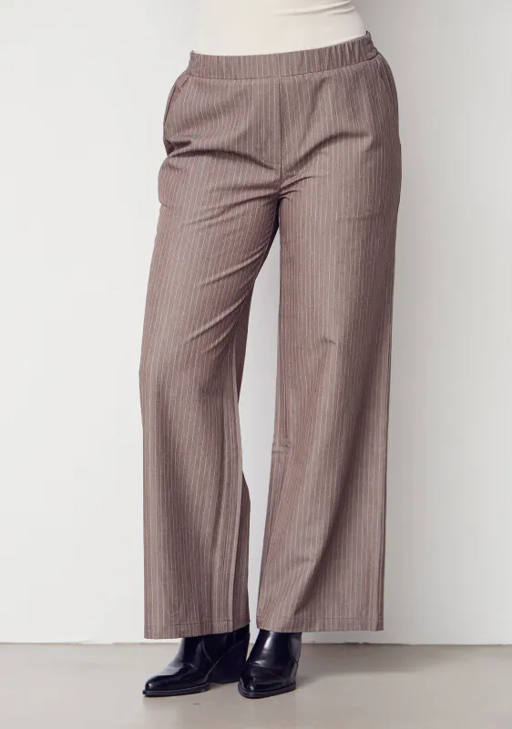 ISAY - Jessi Basic Pant - Taupe Pinstripe