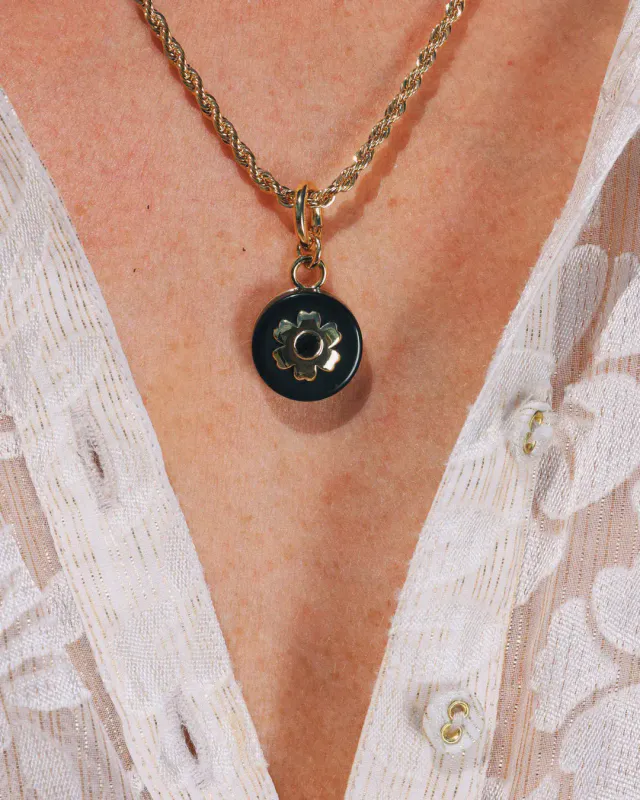 ByTiMo The Black Flower Charm