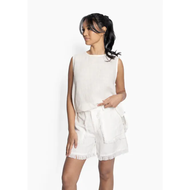 Hovedbilde HÉST - LILA LINEN SHORTS - WHITE