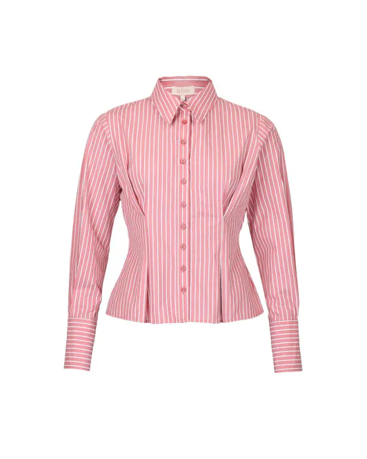 Hovedbilde ByTiMo - Poplin Fitted Shirt - White stripes