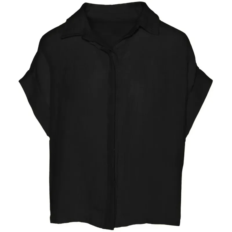 HÉST - ISABELLA Linen Blouse - 9000 Jet Black