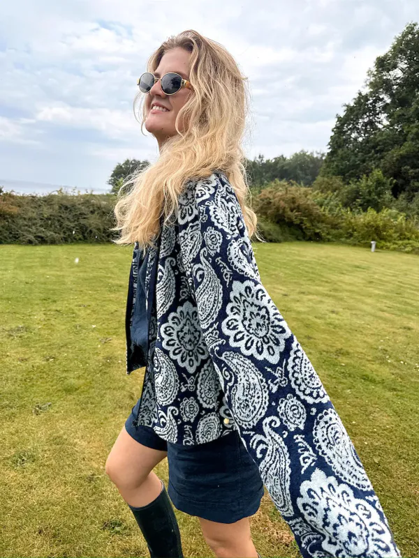 Rah Oslo - Printed Short Jacket - Navy