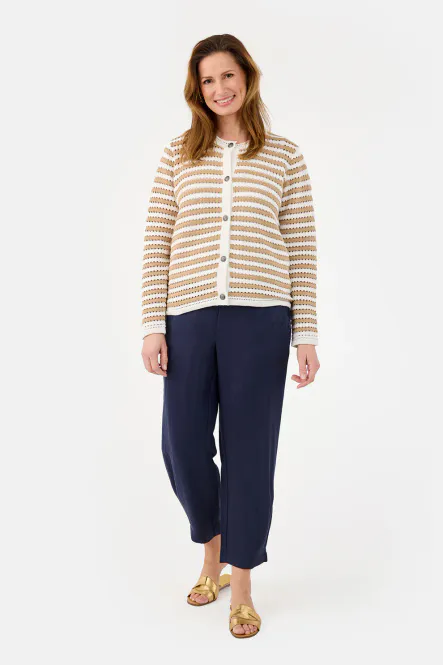 Hovedbilde SIGNATURE - Strikket cardigan - Beige/Hvit