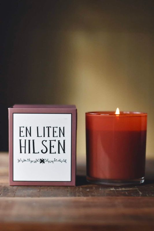 Duftlys i Gaveeske 8x9cm - «En Liten Hilsen»