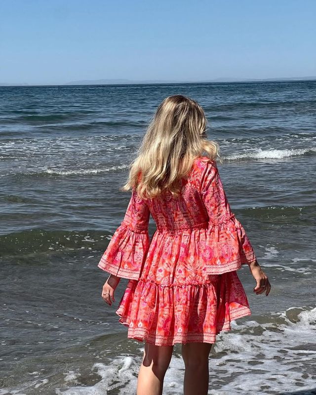 Rah Oslo - Anna Short Dress - Orange Ikat 