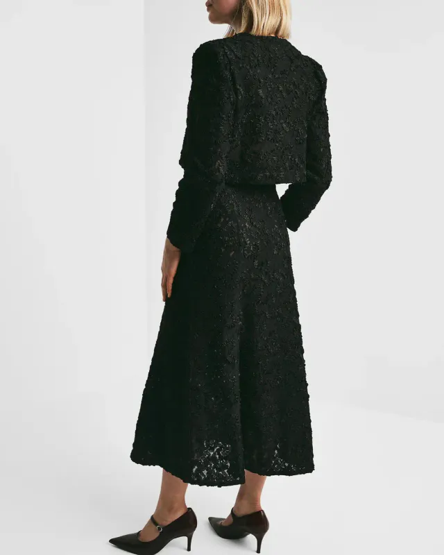 BYTIMO - EMBROIDERY LACE JACKET - BLACK 