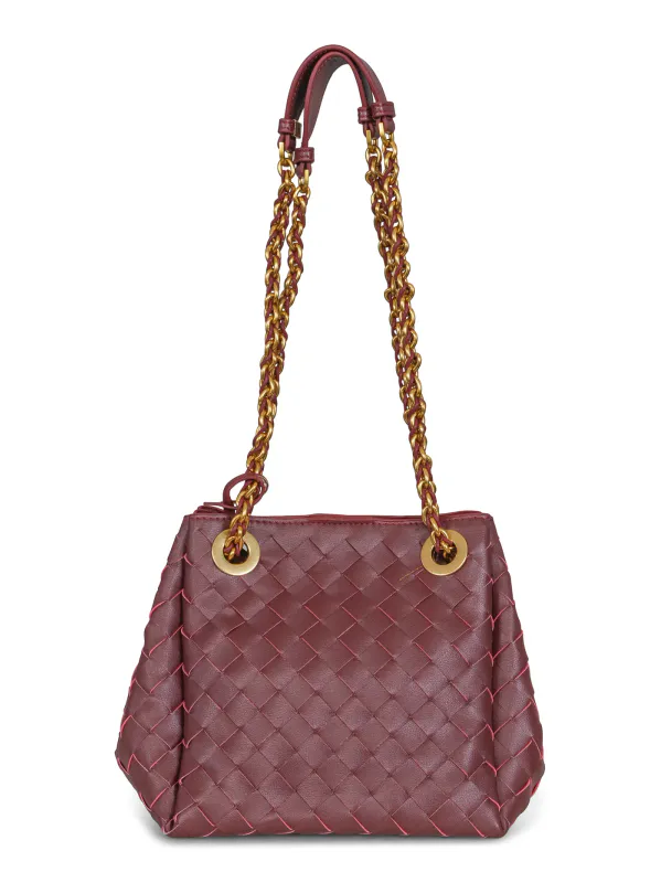 HAUST - WOVEN CHAIN BAG - DEEP BURGUNDY