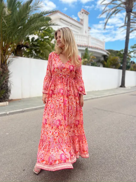 Hovedbilde Rah Oslo - Maria Dress - Orange Ikat