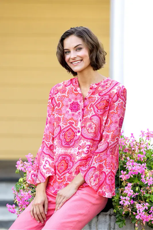 HAUST - Bluse rosa Paisley