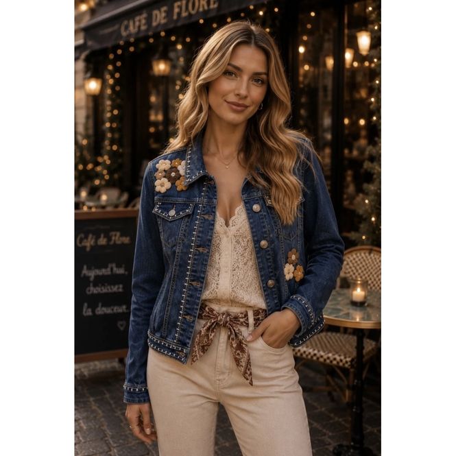Hovedbilde LECOCO - Flower denimjakke