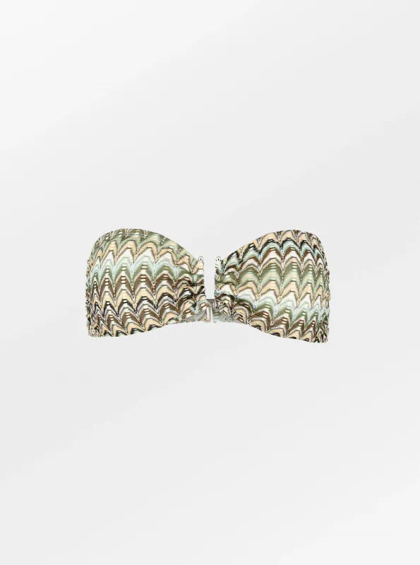 Amber Bandeau Bikini Top - Beetle Green