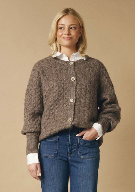 Hovedbilde Isay - Anna Cable Cardigan - Taupe Melange