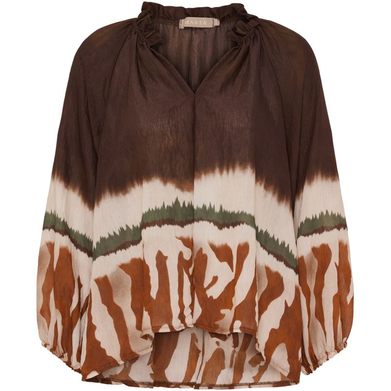 MARTA DU CHATEAU - BELLADONNA BLUSE - BRUN