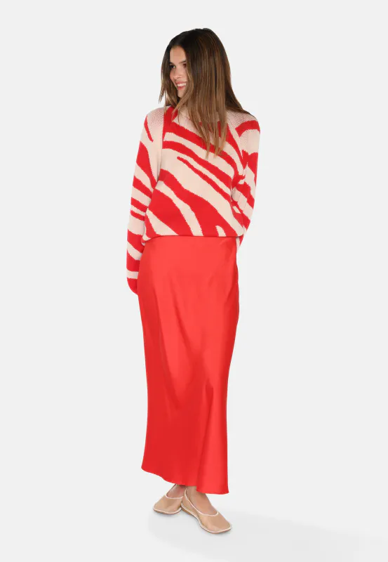 Gebry maxi skirt - Fiery Red