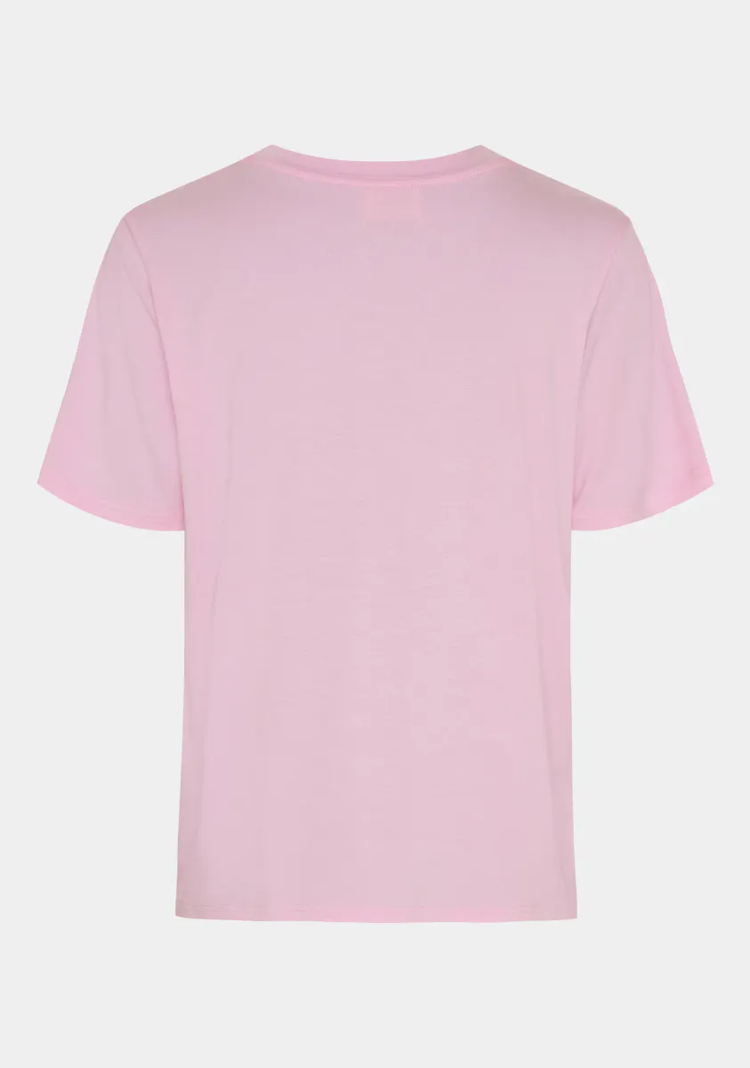 Gritt V-Neck T-Shirt - Pink