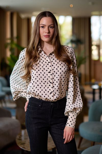 Hovedbilde HAUST - Heart button blouse - prikkete 