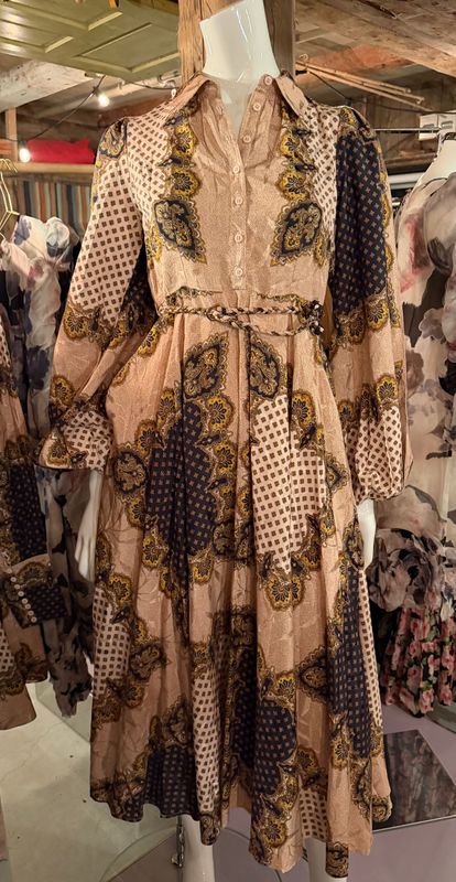 BYTIMO - Jacquard  Midi Dress - Vintage Paisley